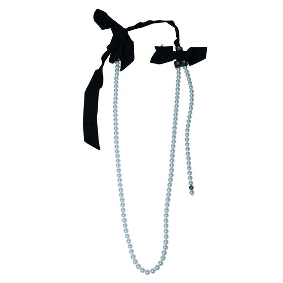 Lanvin Blue Pearls and Gold Necklace